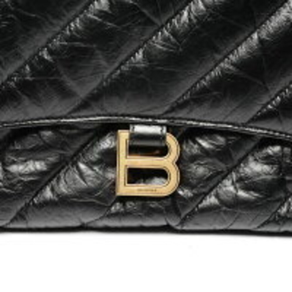 Balenciaga Leather Crushed Clutch Bag Black - Picture 8 of 11